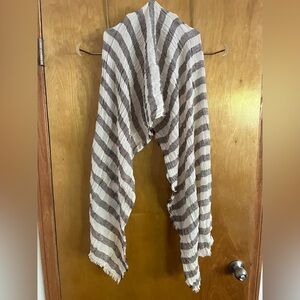 ABS Striped Brown and White Scarf